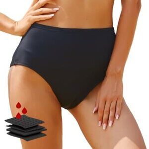 Period Swimwear-Menstrual Swimsuit Bikini Bottoms-High Waisted Leakproof Size XS